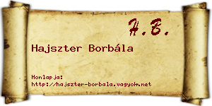 Hajszter Borbála névjegykártya